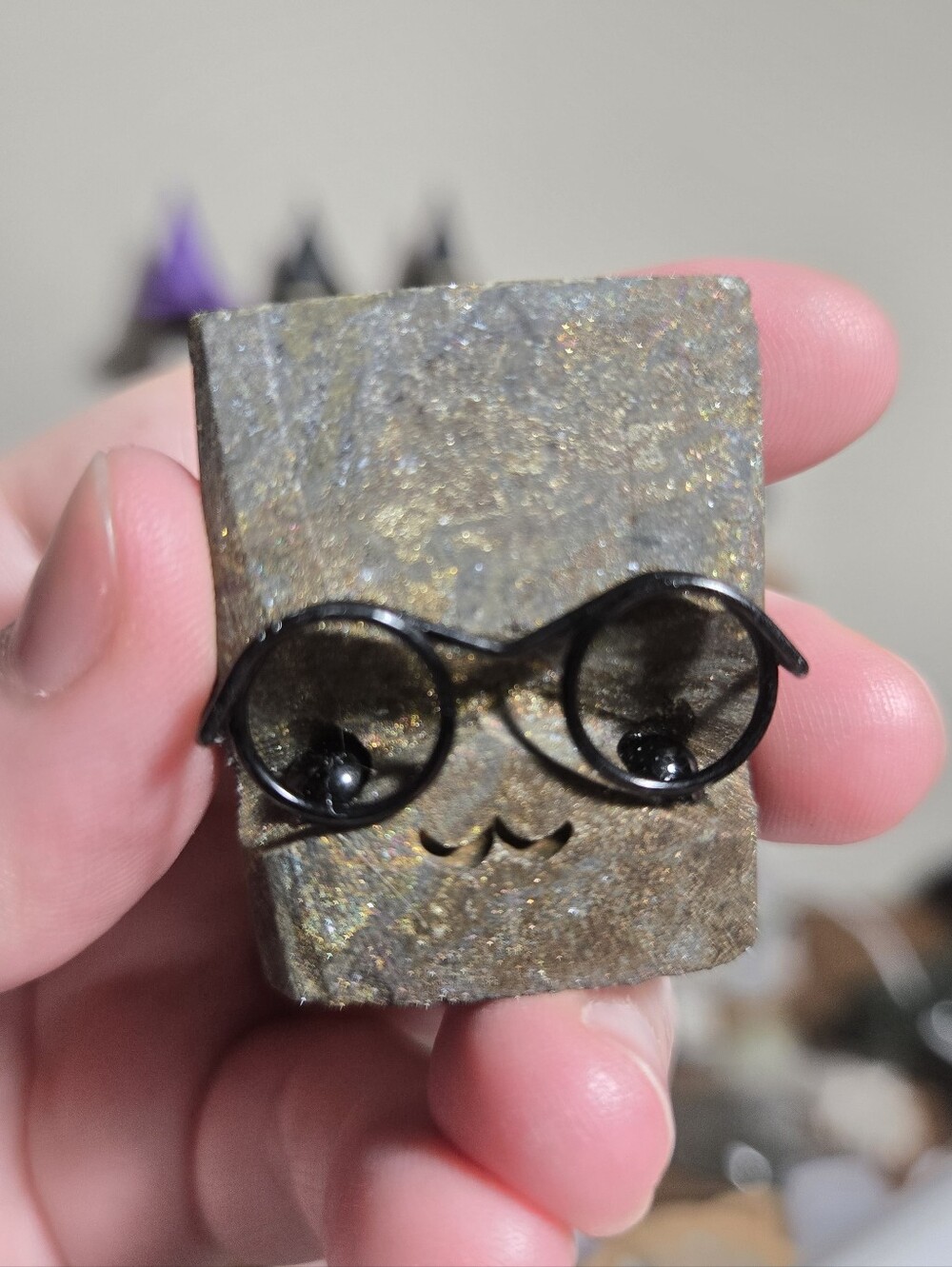 Pyrite Glasses Crystal Hedgie Buddy